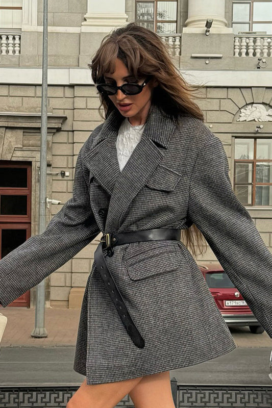 Double Breasted Wool Blazer Coat