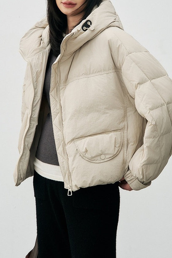 Cropped Relaxed Fit Puffer Jacket
