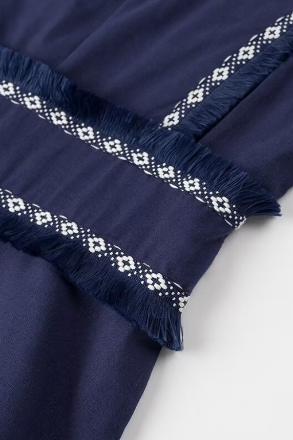 Temperamental and Mature V-neck Tassel Dress