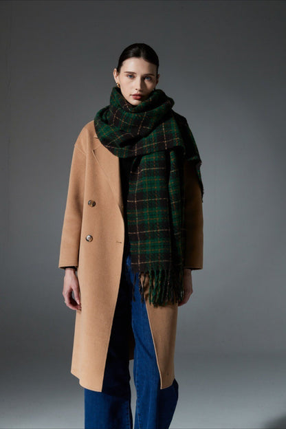 Plaid Fringe Scarf