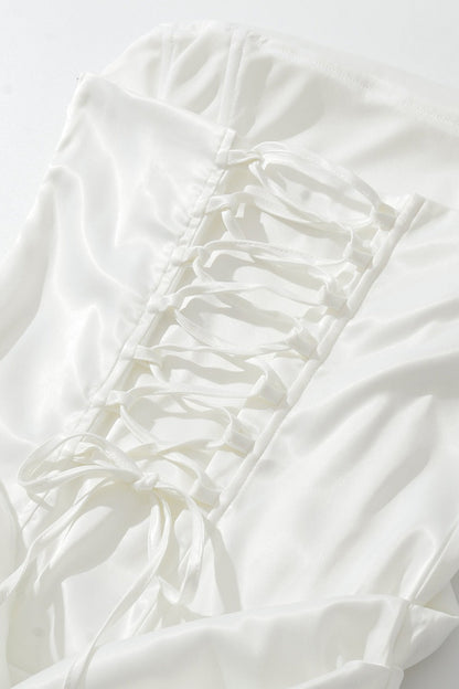 Strapless Scarf Detail Bodycon Sexy Mini Dress