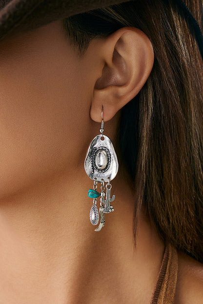 Western Cowboy Hat and Boots Pendant Earrings