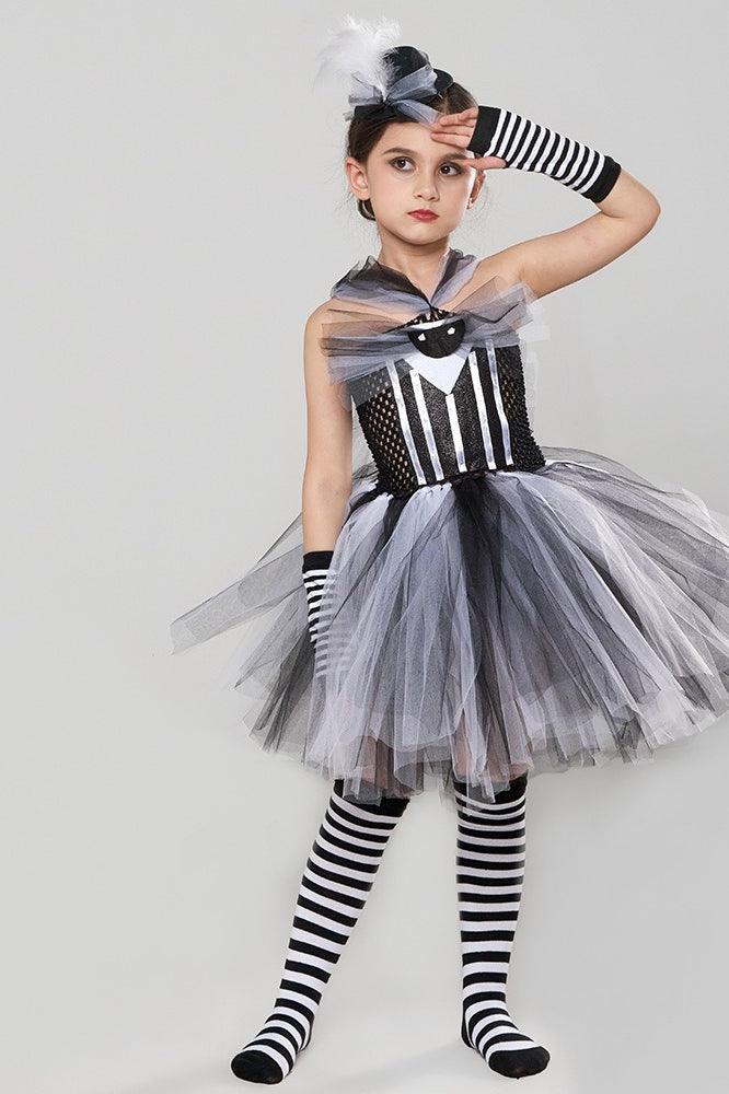 Striped Skeleton Kid Halloween Costume