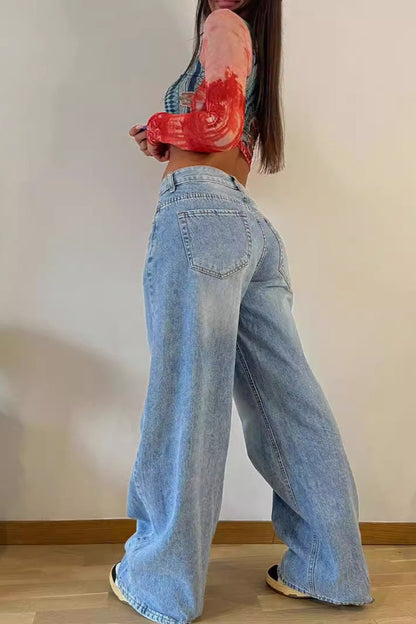 High Waist Vintage Wide Leg Jean