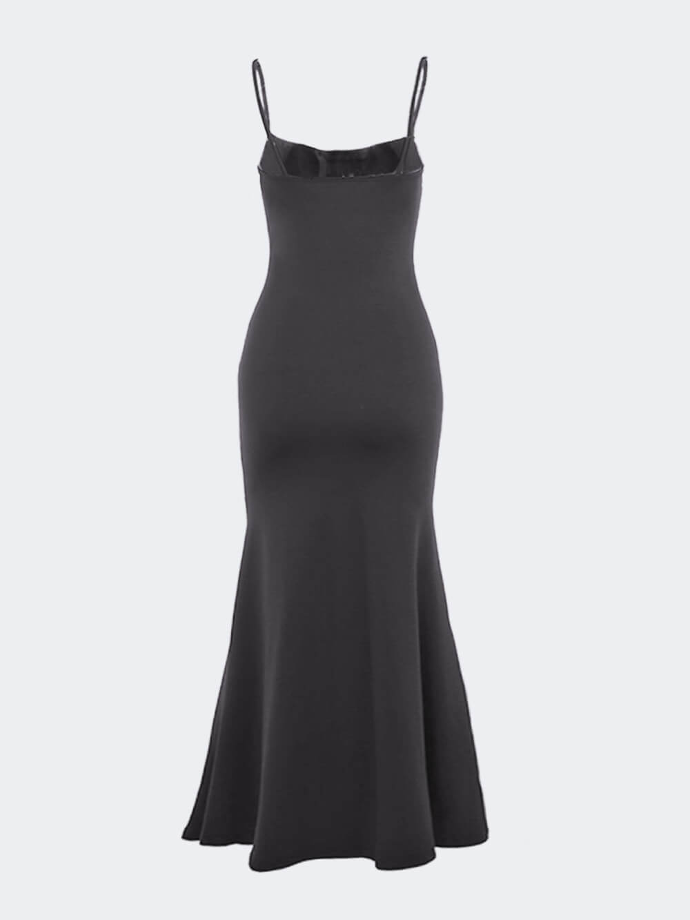 Cowl Neck Spaghetti Strap Corset Ruched Waist Mermaid Maxi Dress