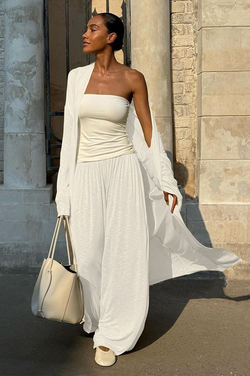 Casual Long Cardigan with Lantern Pants Two Piece Pants Set