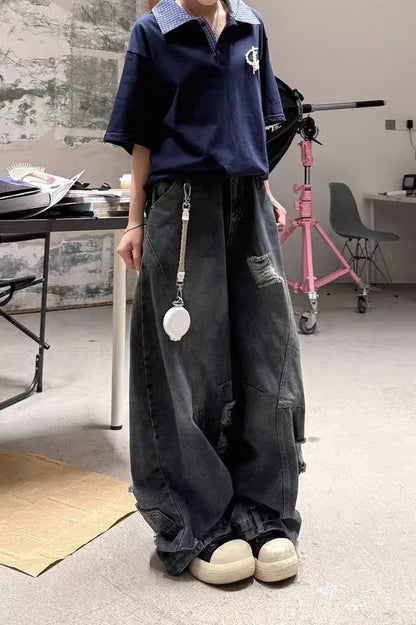 Vintage Baggy Ripped Denim Jeans