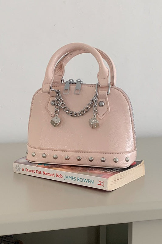 Stylish Metal Charm Sophisticated Top Handle Crossbody Bag