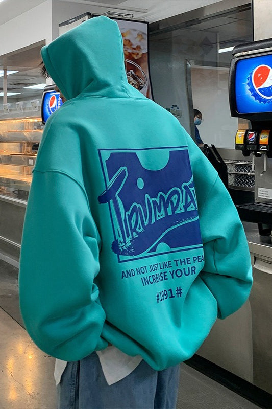 Oversized Street Style Print Hoodie