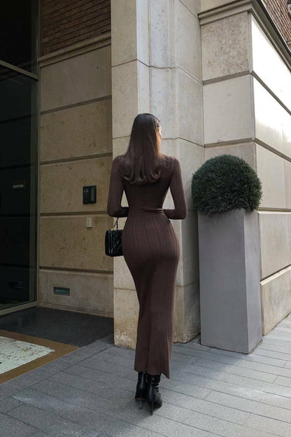 Vintage Long Sleeve Off Shoulder Maxi Dress