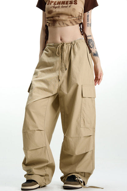 Vintage Khaki Wide Leg Cargo Pant