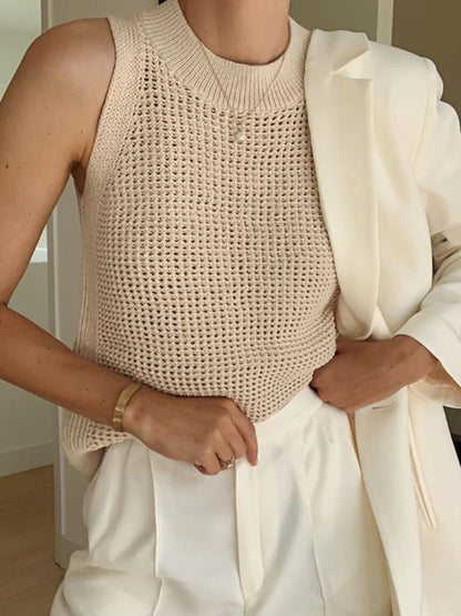 All-match Solid Knit Tank Top