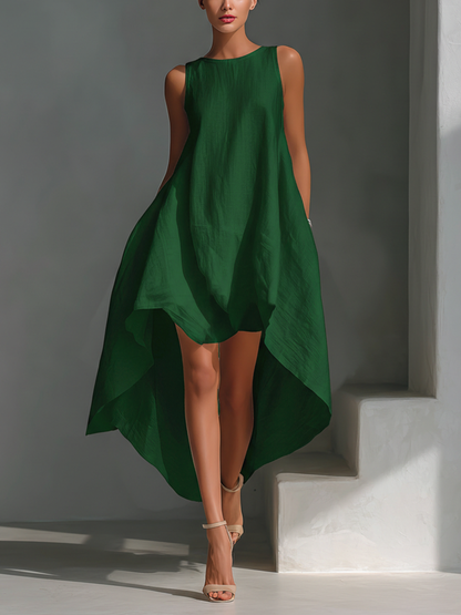 Liora | Linen Sleeveless Midi Dress