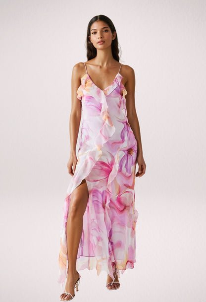 Nylah | Floral Ruffle Maxi Dress