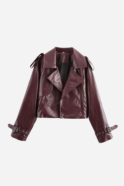 Dana Faux Leather Cropped Jacket