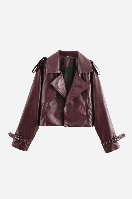 Dana Faux Leather Cropped Jacket