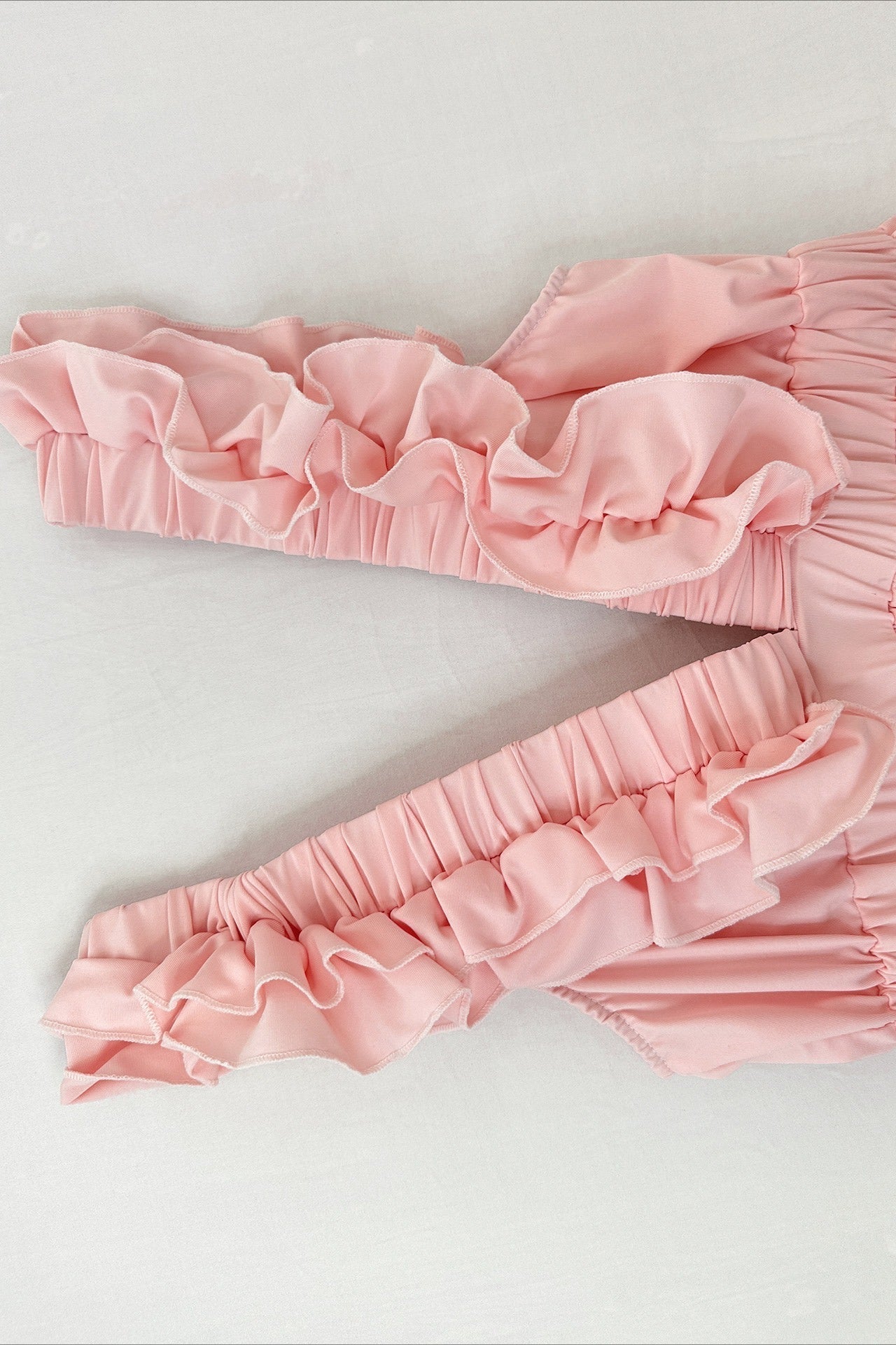 Plunging V-Neck Ruffle Trim Elastic Waist Tiered Ruffle Mini Dress