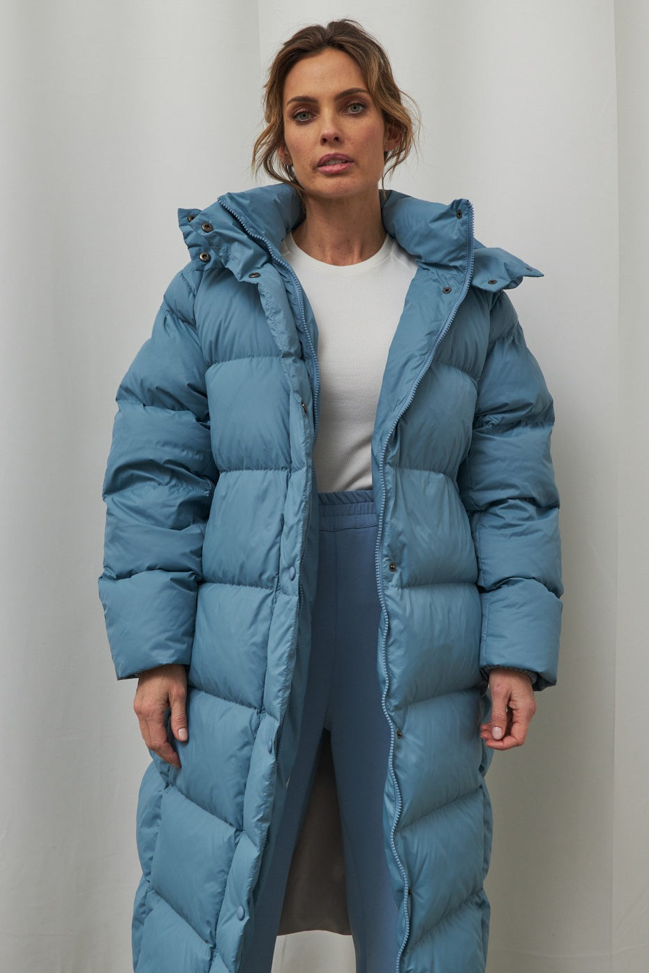 Extra Long Hooded Puffer Jacket