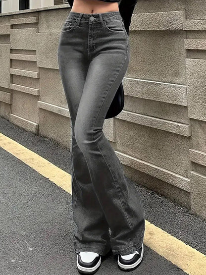 American Retro Micro-Boob Flare Jeans