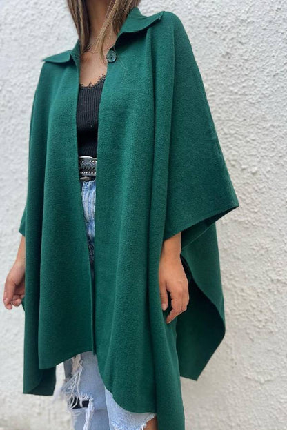 Solid color casual cardigan loose single button windbreaker jacket