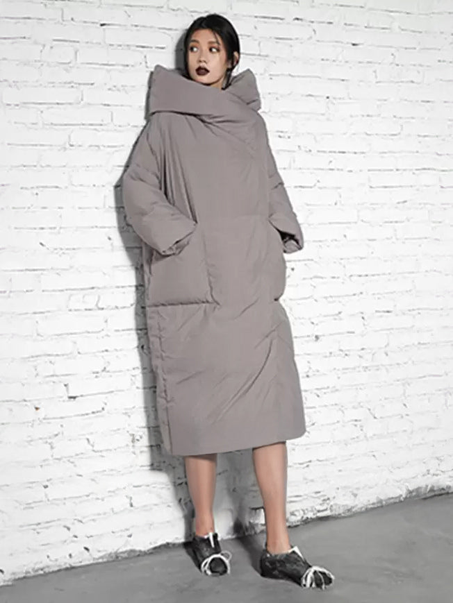 Down Jacket For Women 3/4-Length Sleeve Duck Down Winter Long Outerwear 2026
