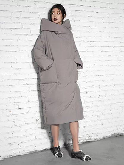 Down Jacket For Women 3/4-Length Sleeve Duck Down Winter Long Outerwear 2026