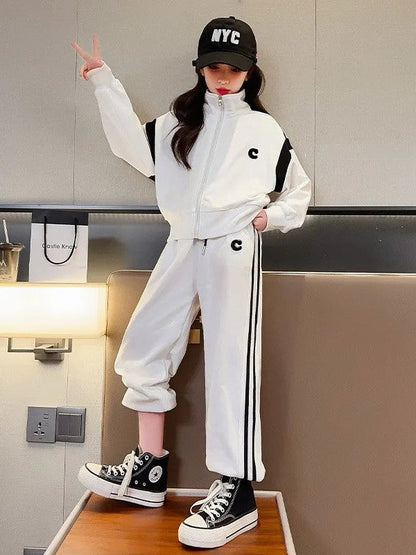 C Print Jacket & Pants Coord Set