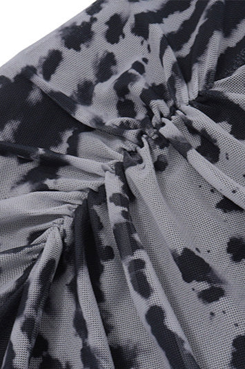 Sexy Off Shoulder Zebra Long Sleeve Maxi Dress