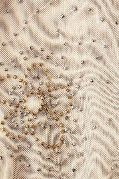 Embellished Sheer Solid Maxi Dress