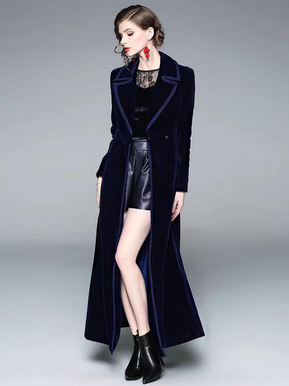 Women's Wrap Coat Turndown Collar Retro Burgundy Winter Outerwear
