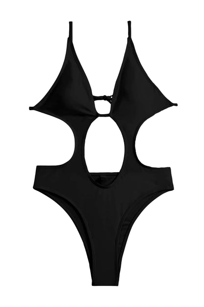 Lilianna Black Circle Cut Out  Swimwear