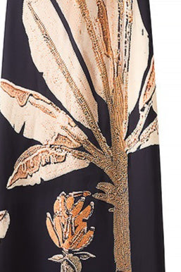 Casual Backless Tie Floral Print Maxi Dress