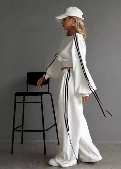 Ribbon Detail Loose Fit Sports Set