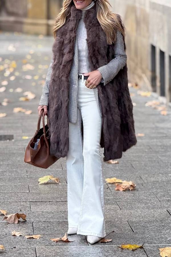 3/4 Chocolate Fur Vest