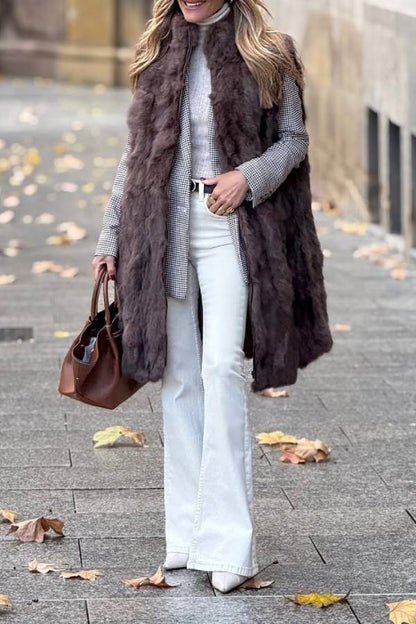 3/4 Chocolate Fur Vest