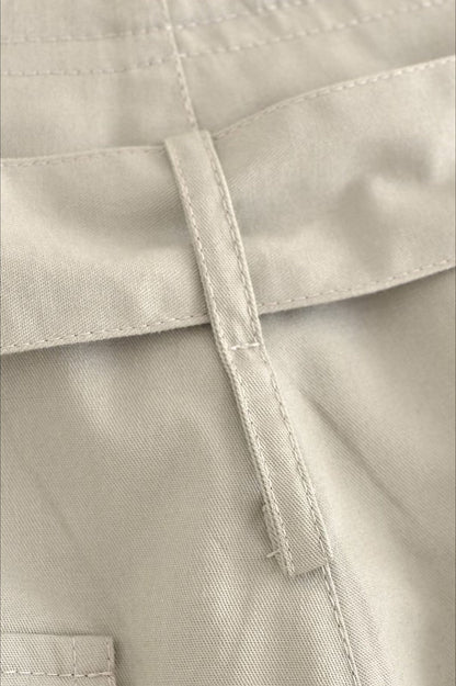 High Waist Belted Wide Leg Cargo Pant