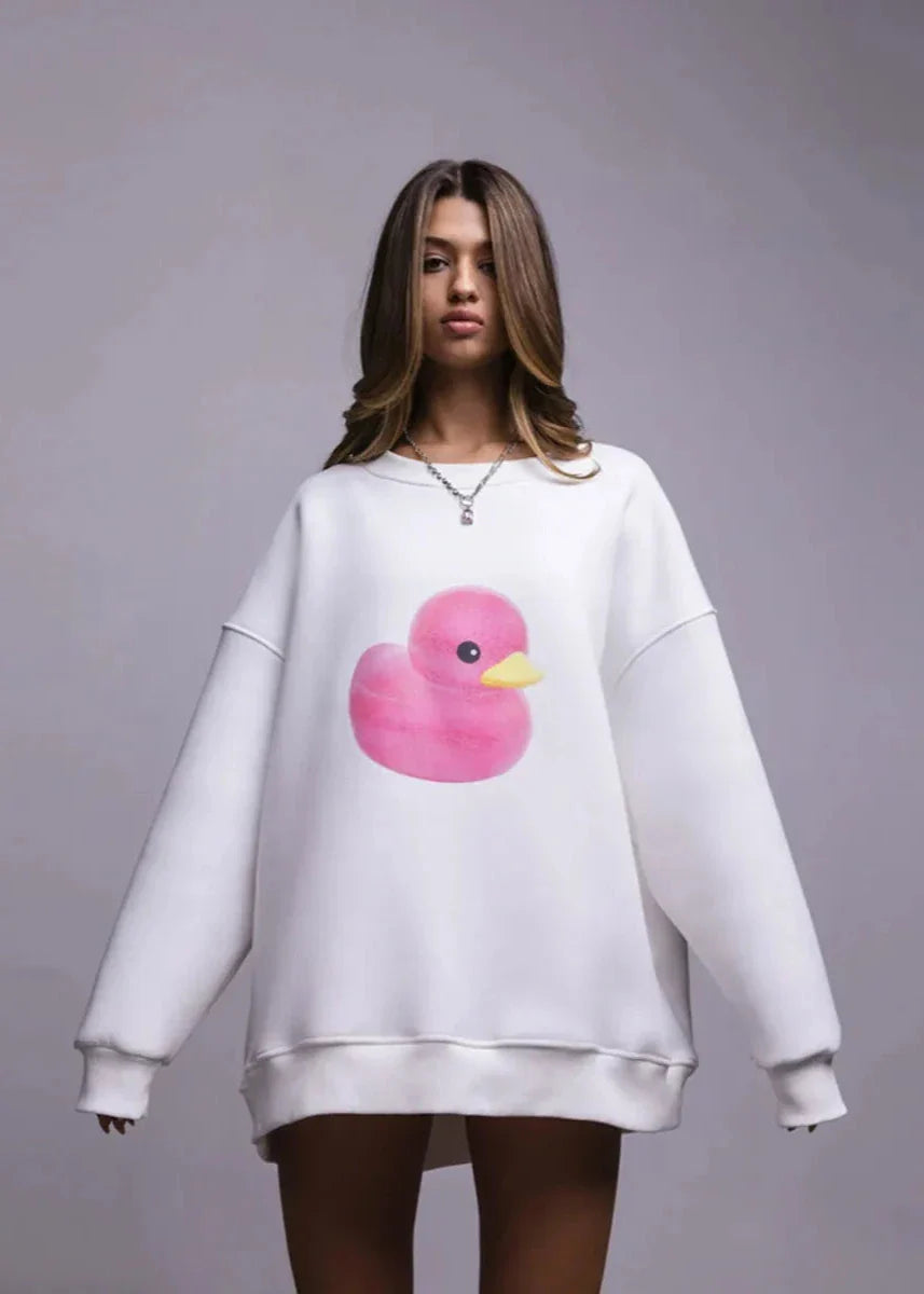 Charming Duck Graphic Sweater