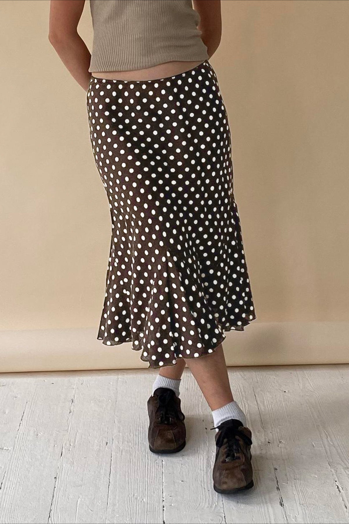 Polka Dot Low Waist Mermaid Skirt