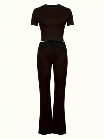 Black Retro Sports Two Piece Set