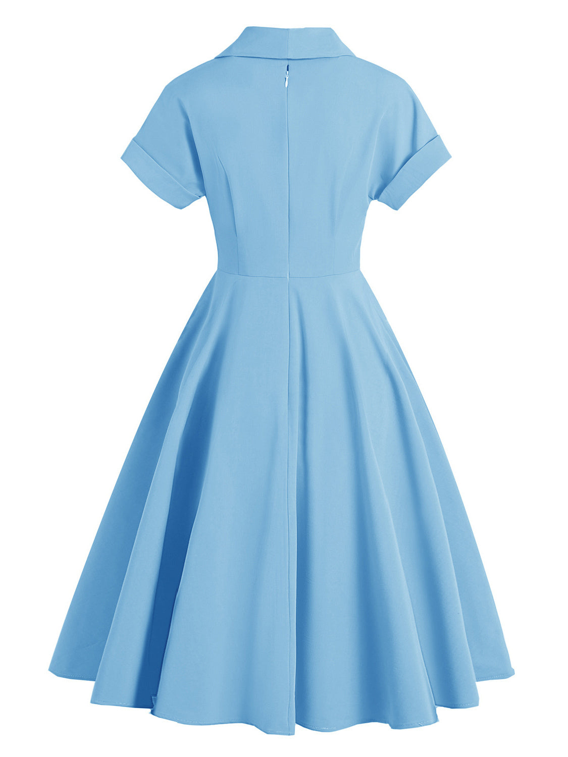 Vintage Glamour Dress Turndown Collar Buttons 1950s Style Short Sleeves Medium Yellow Rockabilly Dress
