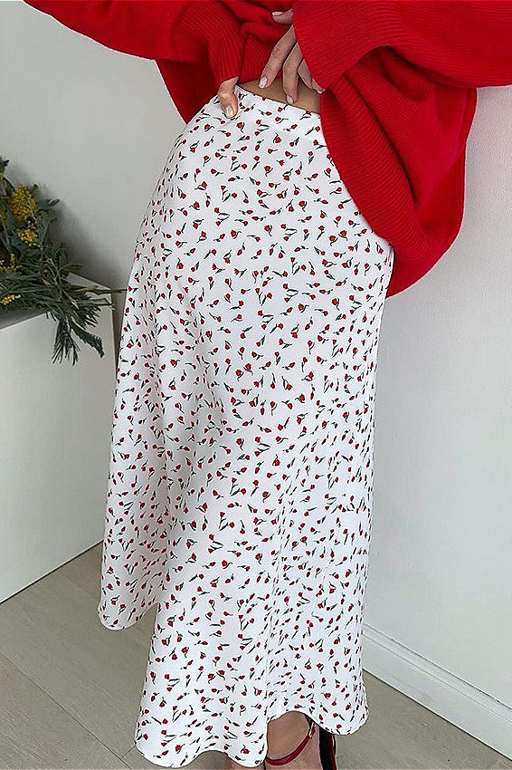 Floral Printed High Waist Fishtail Skirt