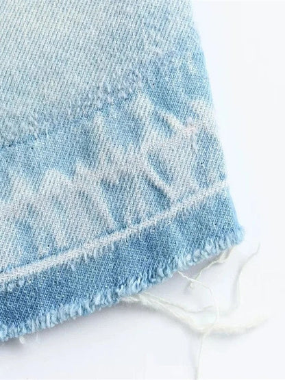 Spaghetti Strap Cami Denim Crop Top