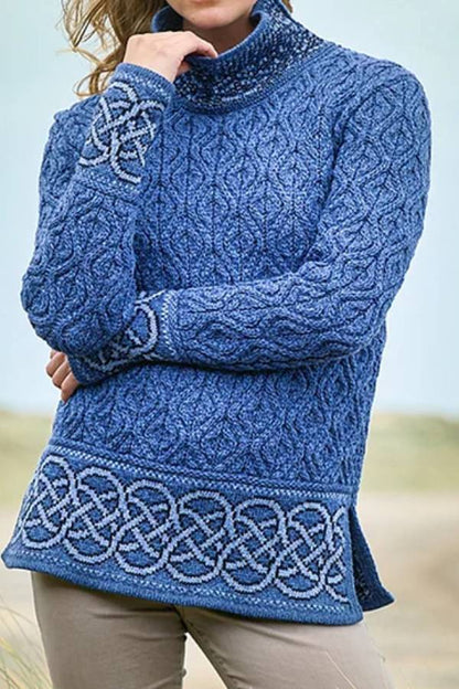 Woman Celtic Jacquard Aran Sweater