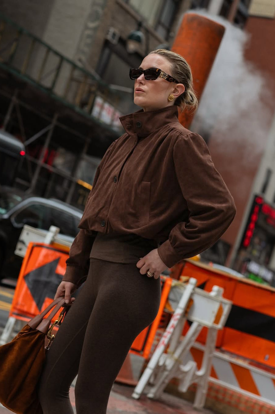 Chic Suede Style Long Sleeve Jacket