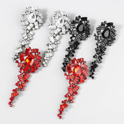 Retro Alloy Acrylic Flower Long Earrings