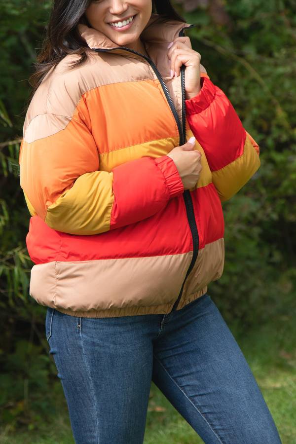 Morning Sun Color Block Puffer Jacket