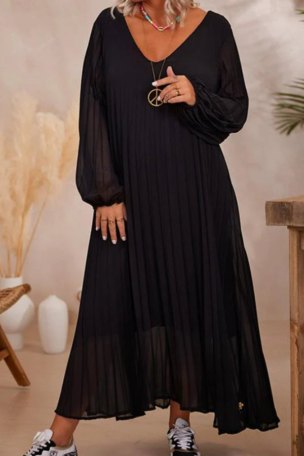 Cotton and Linen Patchwork Loose Maxi Dress