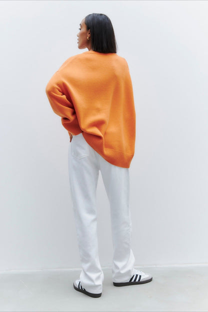 V Neck Long Sleeve Relaxed Sweater
