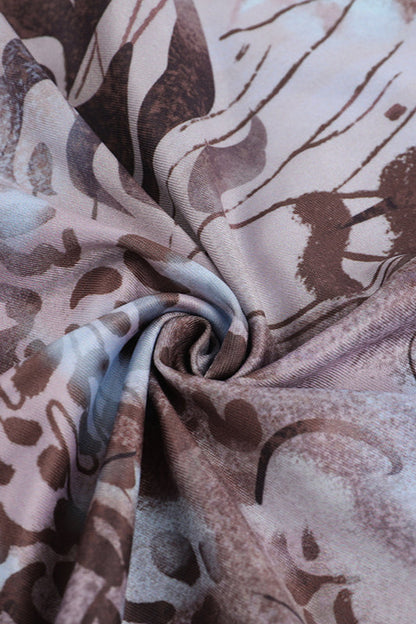 Printed Halter Strap Backless Maxi Dress