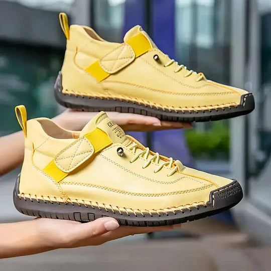 Women's Leather Lace-Up Sneakers – Comfortable Supportive Walking Shoes